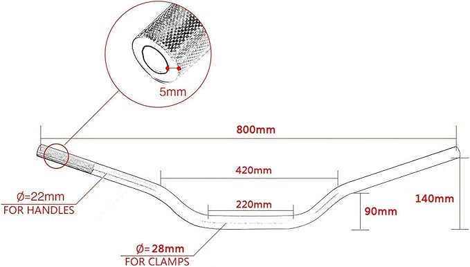 Manubrio para moto Tipo Rizoma